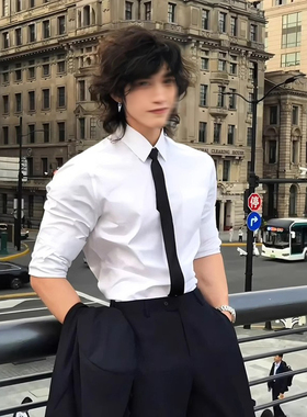 那不勒斯教父衬衫男禁欲系高级感防晒衬衣长袖美式内搭DK制服外套