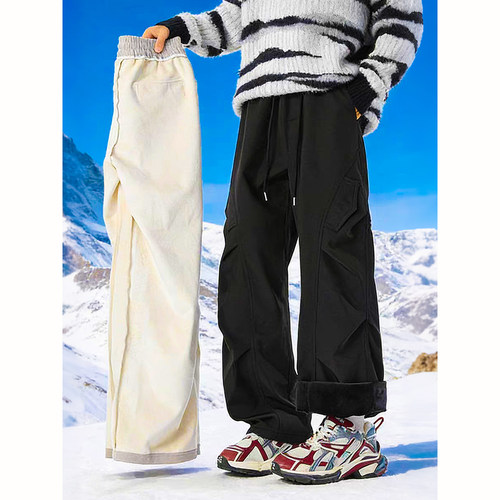 户外防寒加绒加厚登山裤子男女