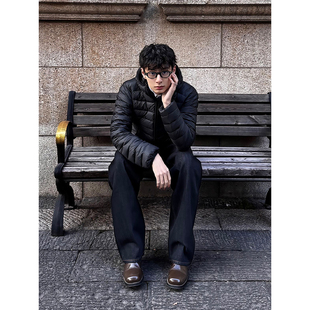 美式 高级感痞帅轻量化棉衣加厚防寒外套 轻薄排骨连帽羽绒服男冬季