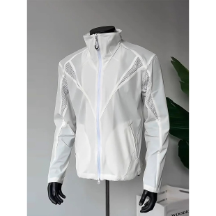 冰丝速干防晒衣男款夏季轻薄透气户外骑行防晒服潮牌美式立领外套