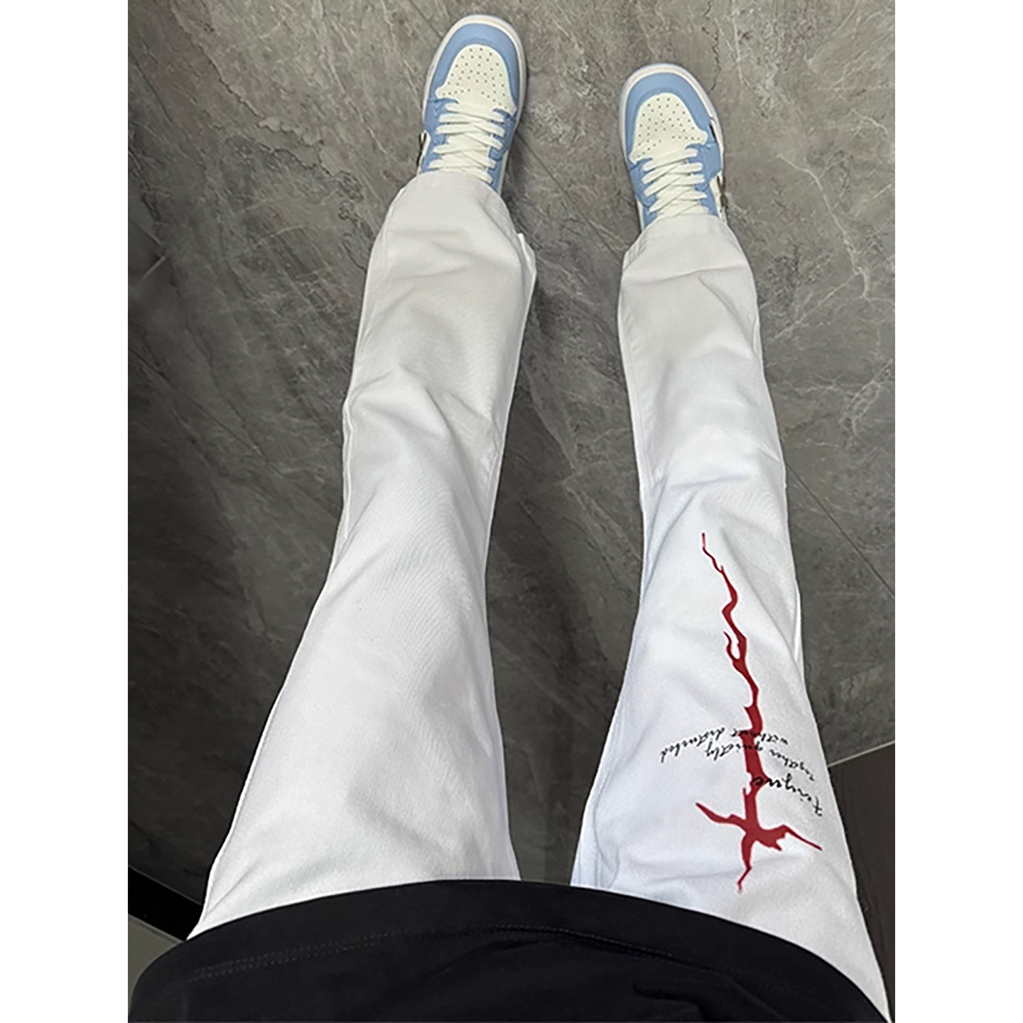 美式高街痞帅长裤男秋季薄款闪电