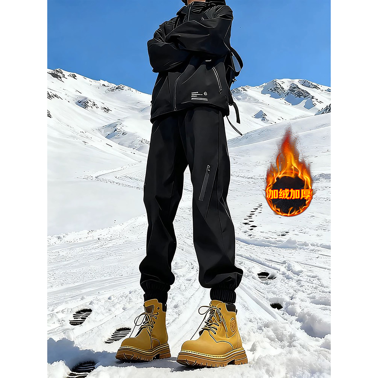 东北加绒冲锋裤马丁靴搭配的裤子