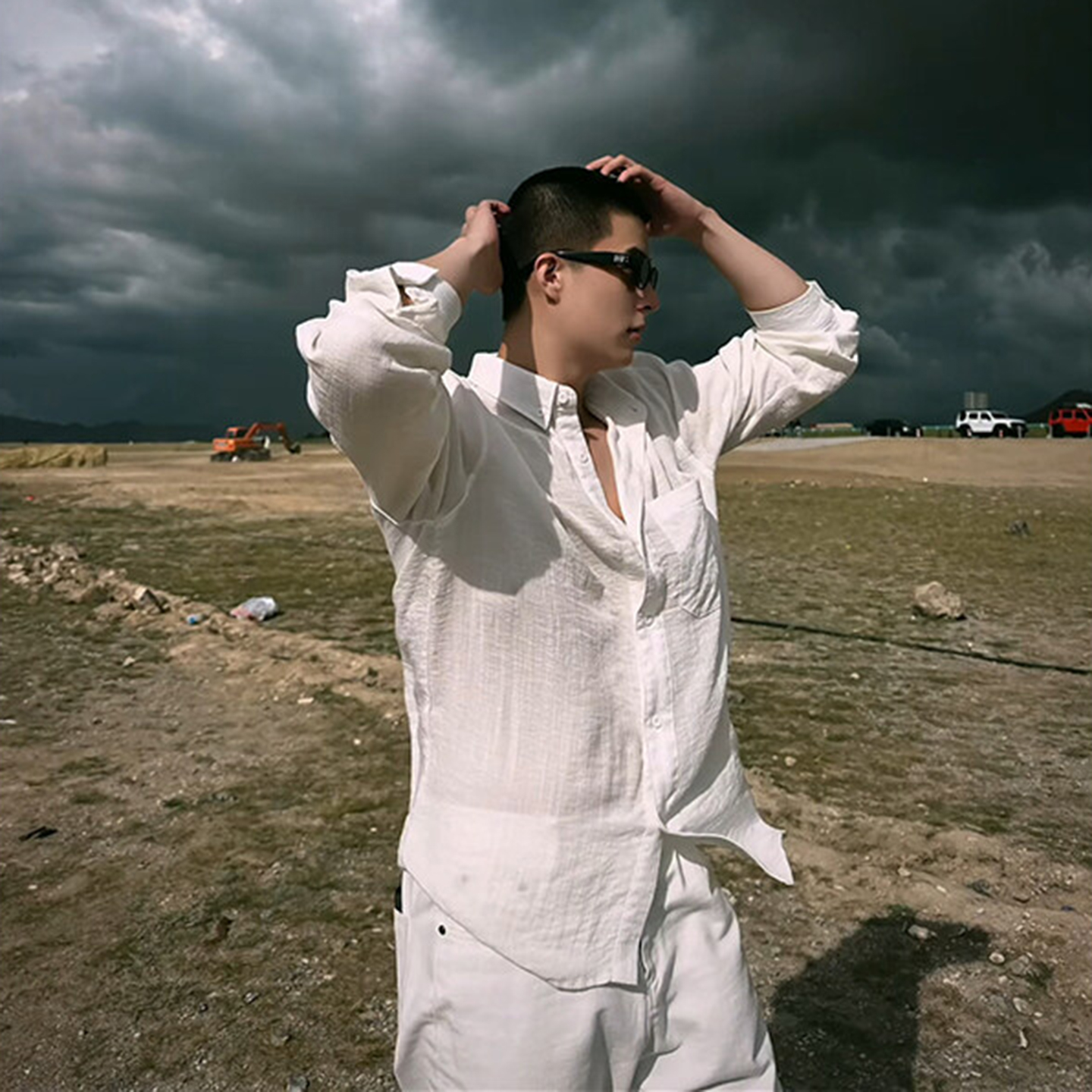 白色苎麻防晒衬衫男款夏季薄款