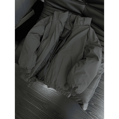 深灰色美式飞行夹克羽绒棉服男款