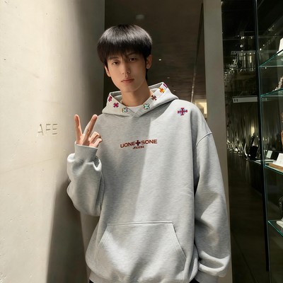 美式高街连帽卫衣男款秋冬外套