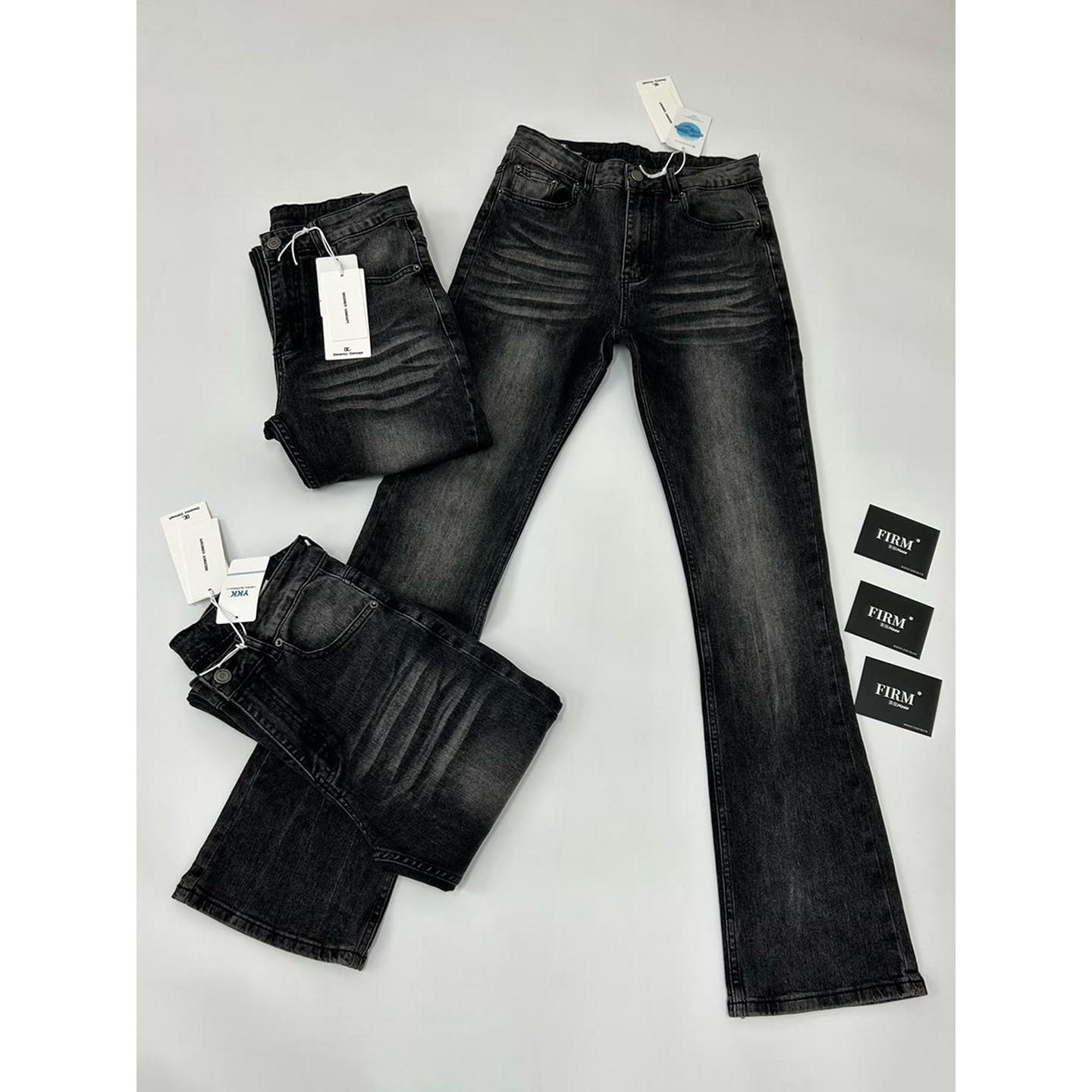 美式高街cleanfit微喇牛仔裤男