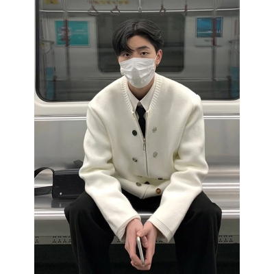 高级感小香风毛衣男款开衫拉链