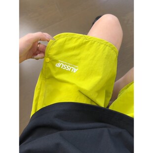 多巴胺冰丝速干短裤男女夏季美式防晒工装裤子宽松休闲运动五分裤