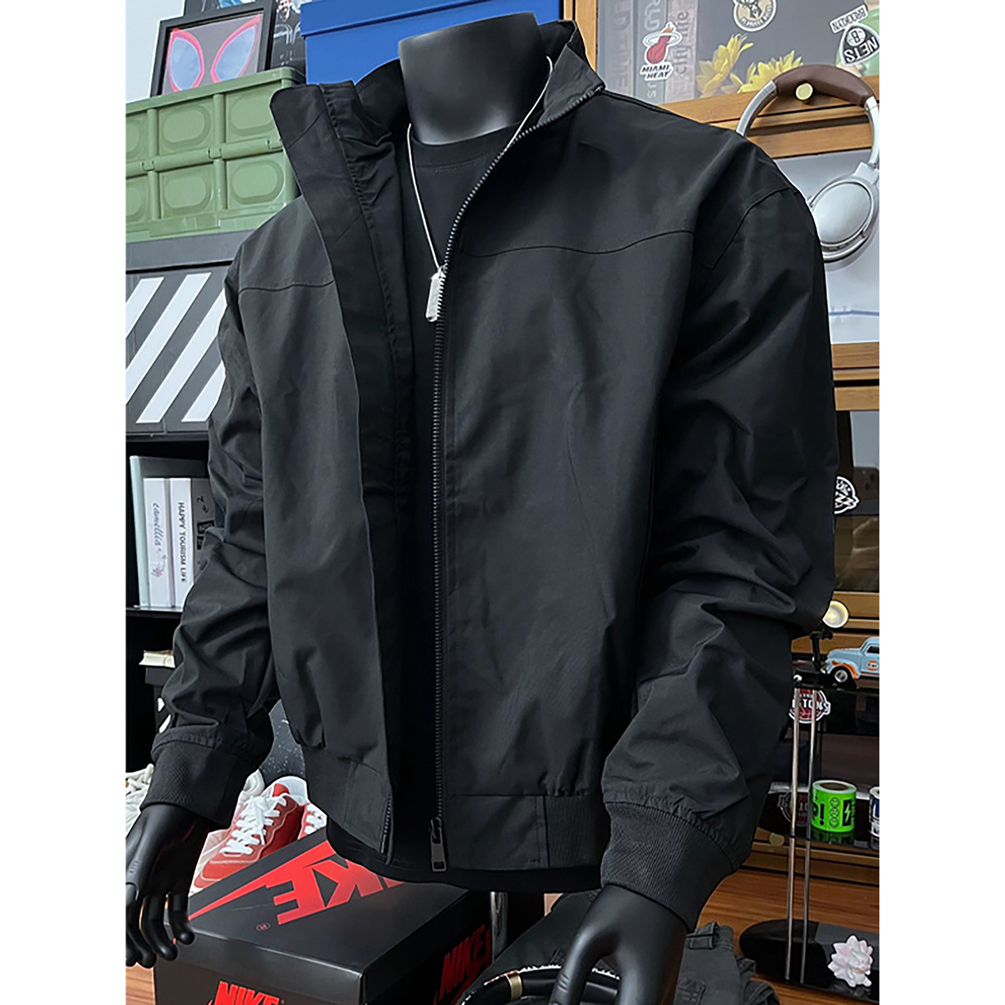 黑色三防教练夹克棉服男冬季美式