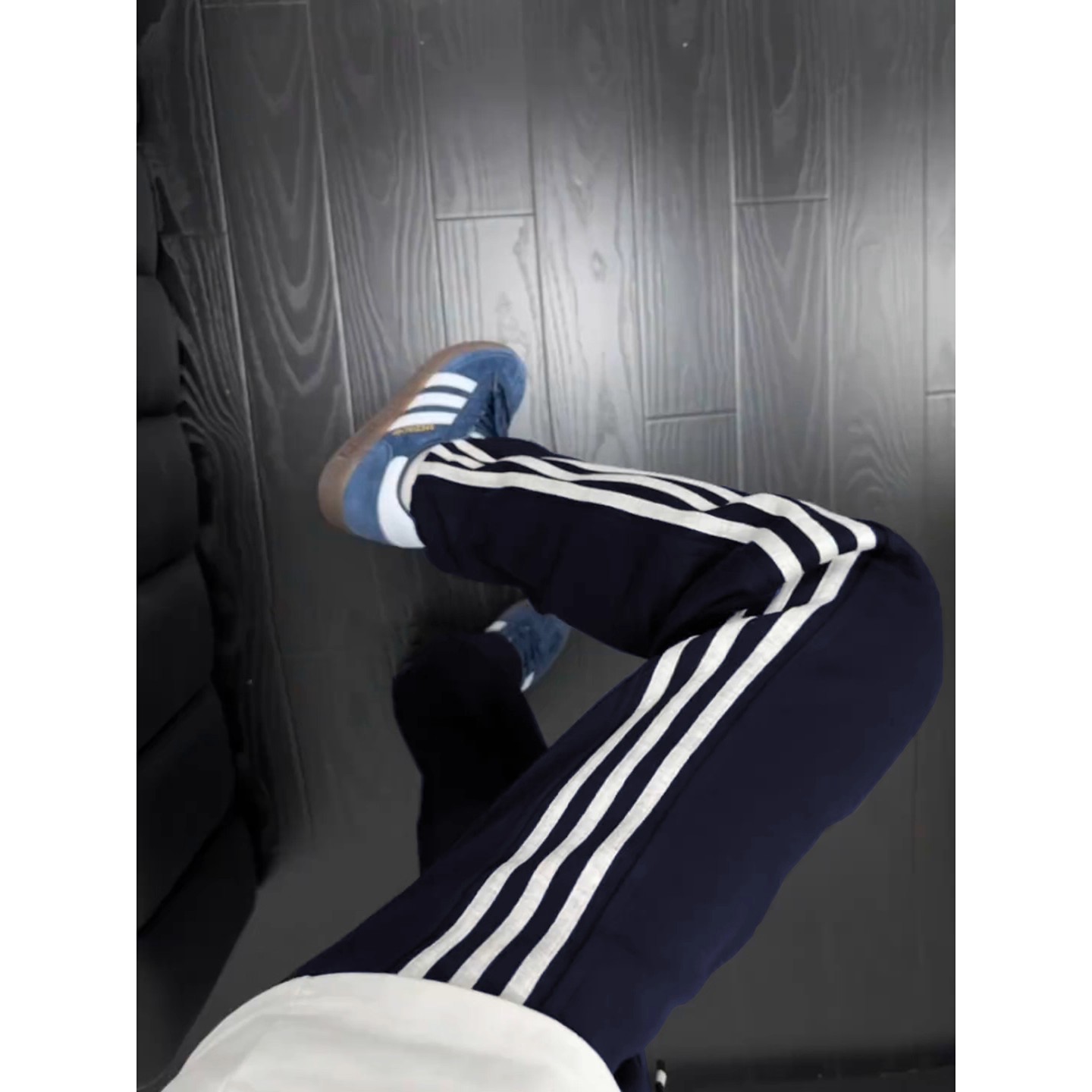 藏青色重磅健身卫裤男款美式长裤