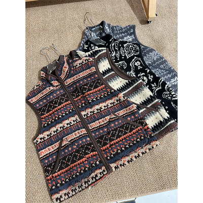 费尔岛双面摇粒绒马甲男冬季