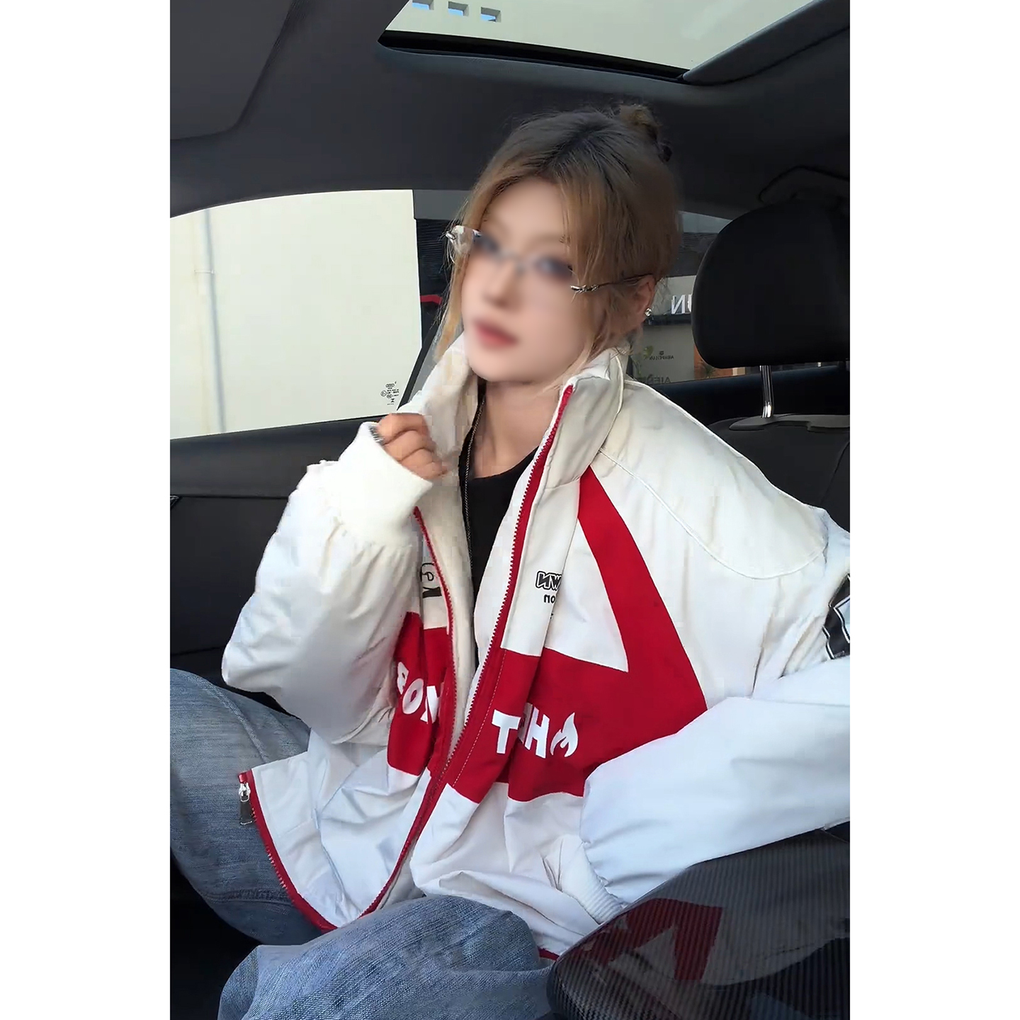 美式高街vibe机车棉服男款冬季加厚立领赛车服棉衣高级感情侣外套