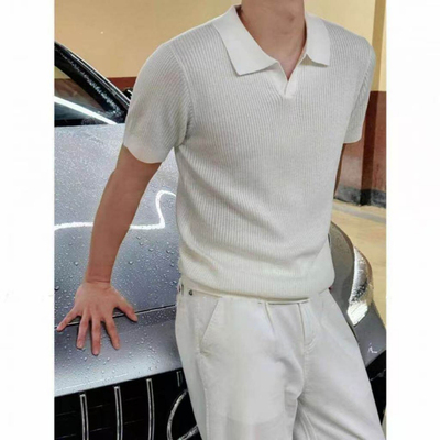 老钱风短袖polo衫男款夏季极简