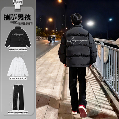 美式潮牌羽绒服男款冬季加厚保暖