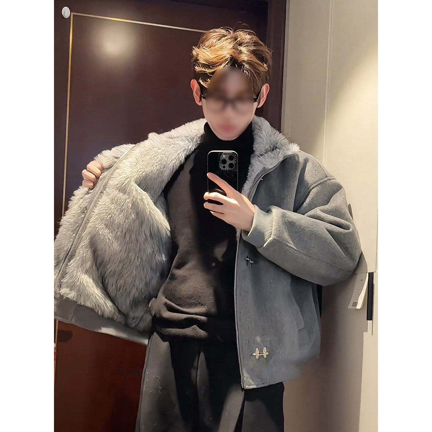 深灰色座山雕毛领棉服外套男冬季加厚飞机扣工装外套美式保暖棉衣,男装,棉衣,淘宝优惠券,粉丝福利购,淘宝优惠卷