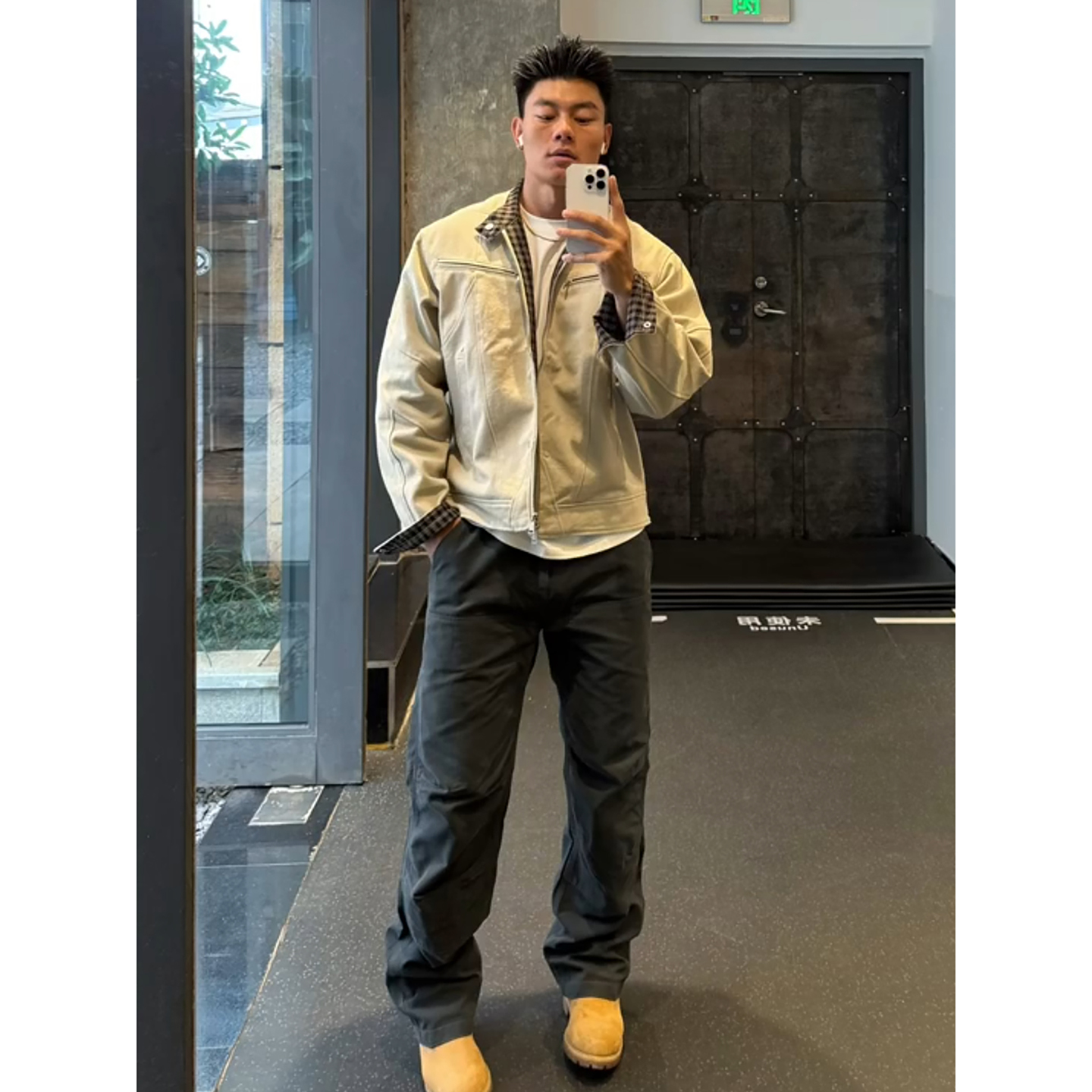 美式复古哈灵顿夹克男式牛仔衣