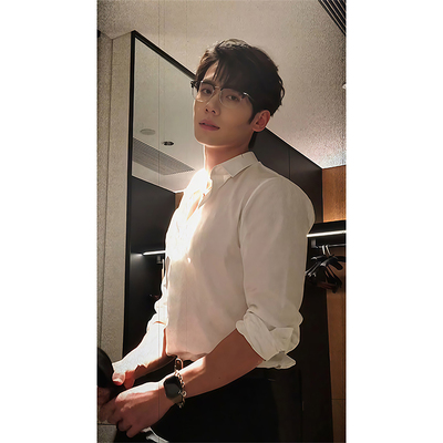 那不勒斯白色衬衫男款春秋禁欲系