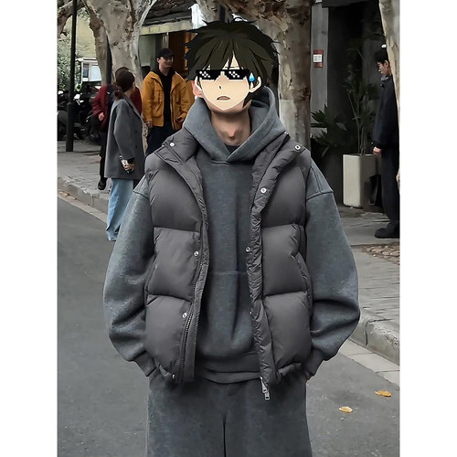 黑色立领羽绒马甲冬季保暖可外穿