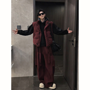 穿搭男一整套装 冬季 高级感酷帅穿搭三件套摇粒绒连帽卫衣韩系风格