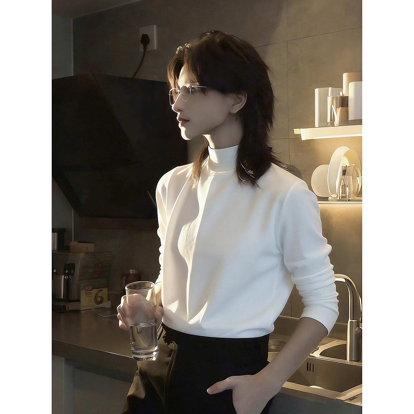 半高领双面德绒打底衫男女冬季加绒保暖内搭长袖t恤美式正肩上衣,男装,T恤,淘宝优惠券,粉丝福利购,淘宝优惠卷