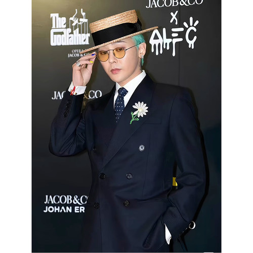 权志龙GD同款小雏菊双排扣西装