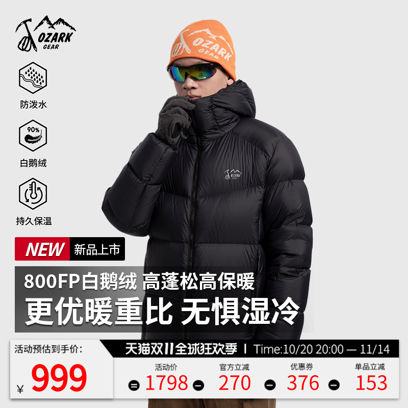 户外防风透气保暖羽绒服