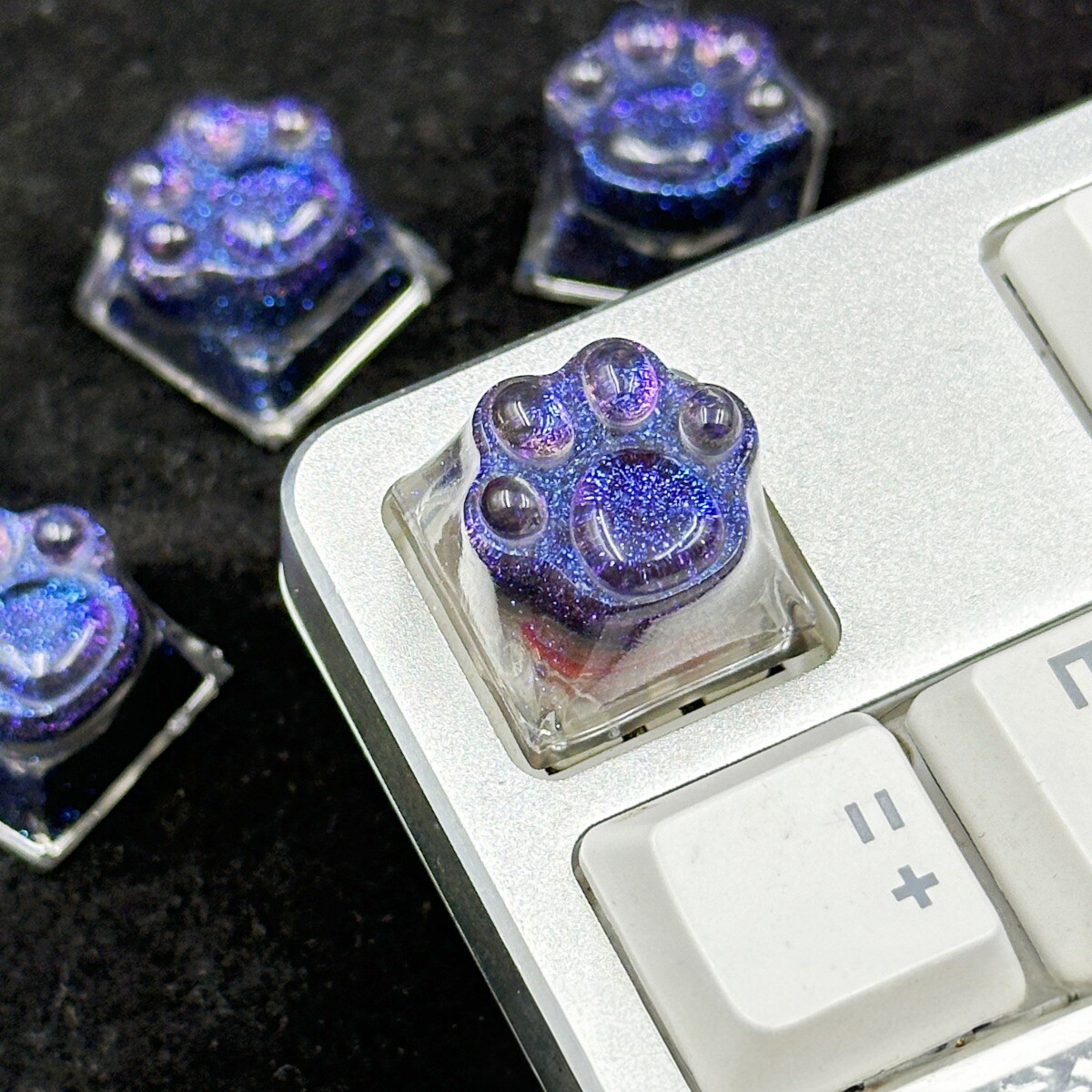 滴胶手工可爱星空猫爪键帽