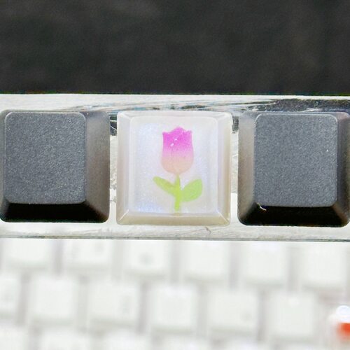 手工滴胶透光郁金香键帽