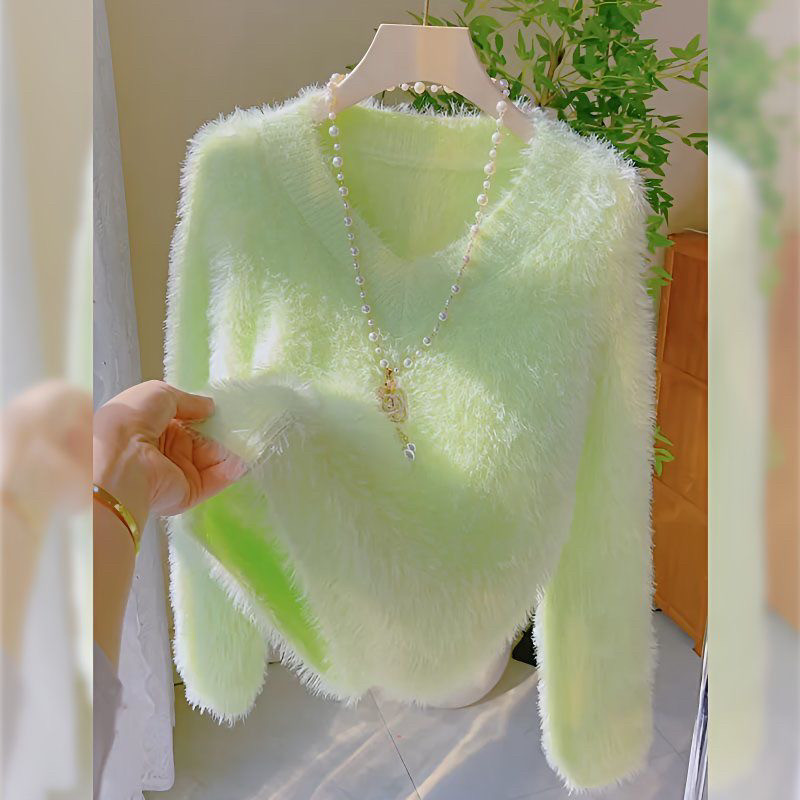 十三行软糯甜美温柔风毛衣女秋冬新款韩版慵懒风洋气休闲针织衫女