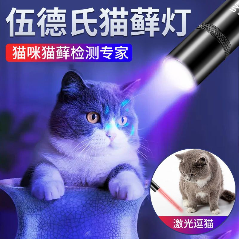 伍德氏灯激光灯二合一逗猫猫藓灯宠物紫光灯紫外线真菌猫廯灯