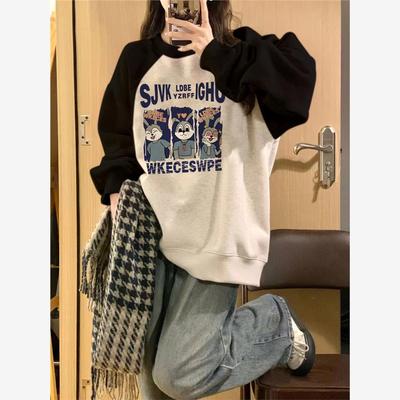 港味chic圆领卫衣女春秋