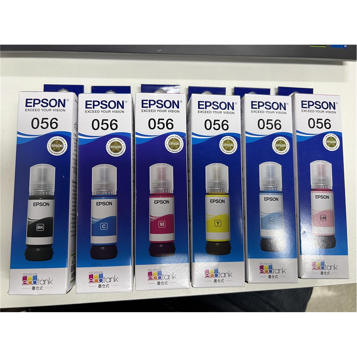 爱普生L8058/18058打印机6色原装056墨水盒装带防伪爱普生056墨水