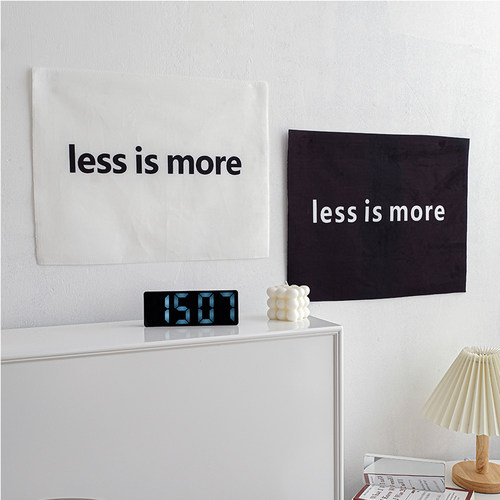 less is more 少即是多 极简生活方式 黑白北欧风挂布ins背景布