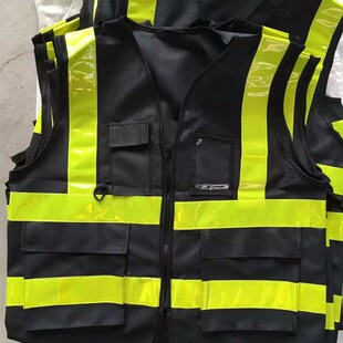 定制反光背心衣反光马甲背心交通工作黑色网布公路指挥马夹骑行服