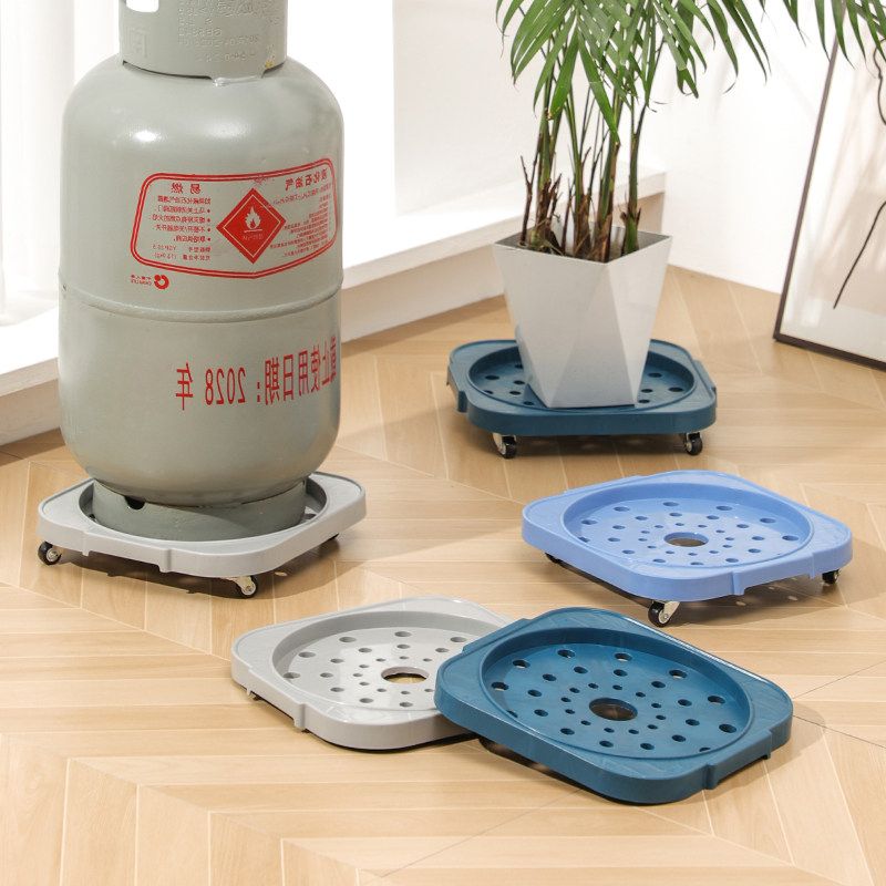 家用煤气瓶移动托架厨房桶装水支架底座液化气瓶万向轮盆栽置物架