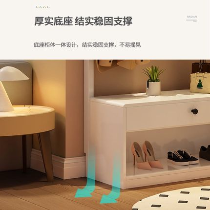 实木衣帽架落地挂衣架鞋柜一体双杆进门口客厅卧室玄关壁挂带抽屉