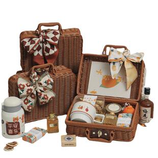 伴手礼女伴娘结婚成品套装婚礼高级感藤编篮子新娘姐妹团礼盒喜茶
