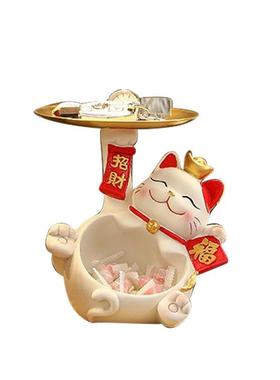 招财猫钥匙收纳玄关装饰品摆件家居入户门口鞋柜客厅乔迁新居礼品