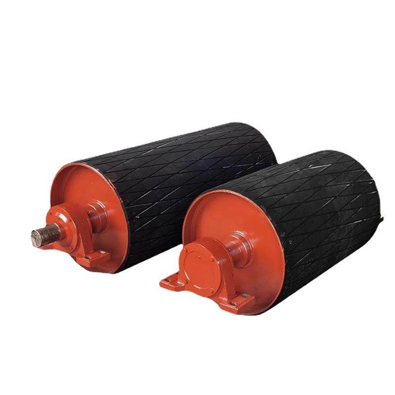 聚氨酯包胶滚筒皮带输送机传动滚筒矿山用重型驱动无动力改向滚筒