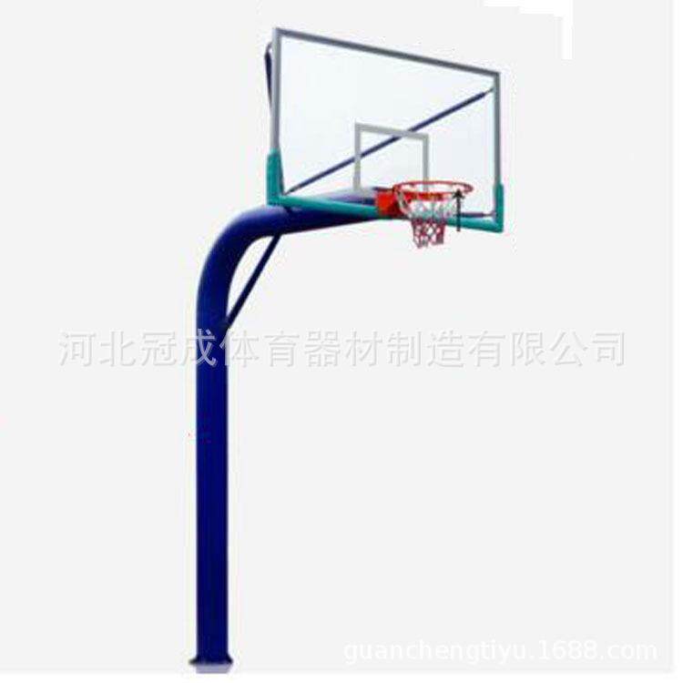 圆管固定篮球架运动场地埋弯管篮球架子成人标准室外圆管篮球架