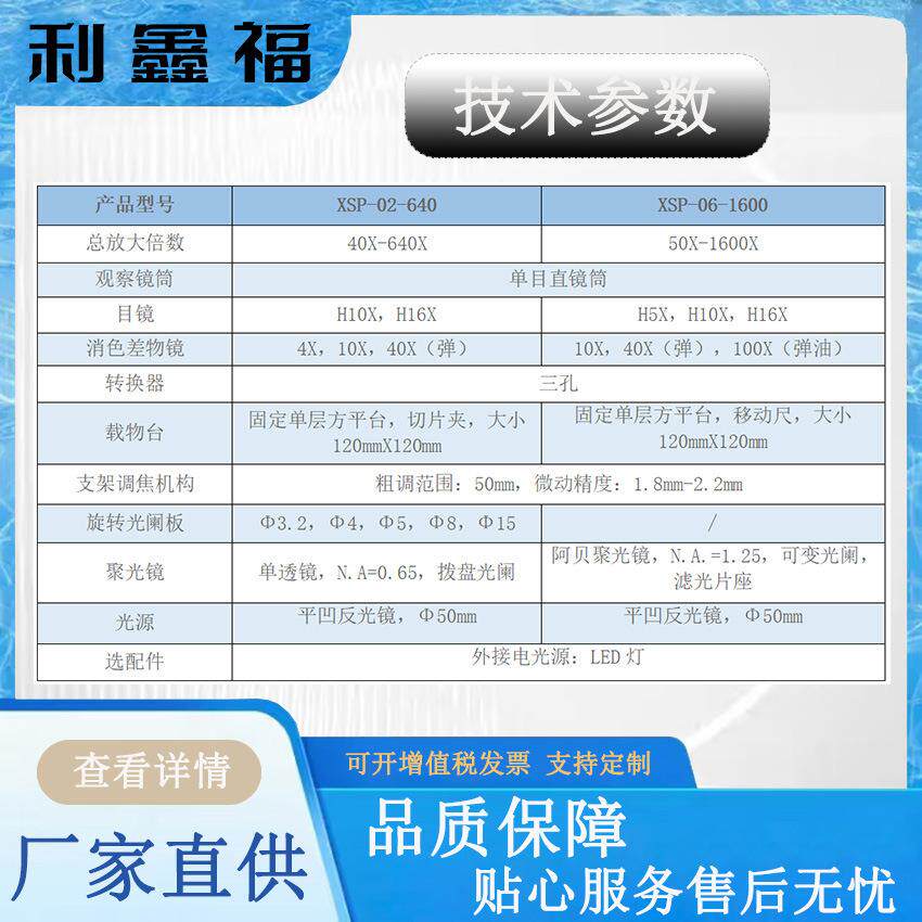 生物显微镜单目高清1600倍640倍XSP-02XSP-06实验室仪器显微镜