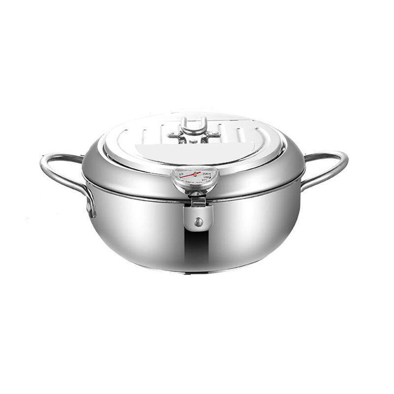 日式天妇罗油炸锅家用不锈钢省油不粘电磁炉燃气煤气小迷你炸油锅