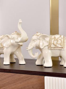 大象摆件轻奢高档办公室酒柜装饰品客厅玄关现代创意招财镇宅工艺