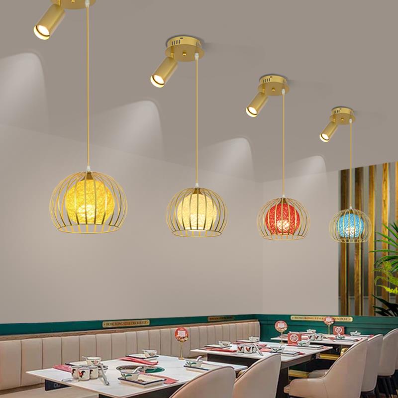 餐饮吊灯带射灯烧烤店吧台灯具商用店铺创意个性餐厅火锅店吊灯