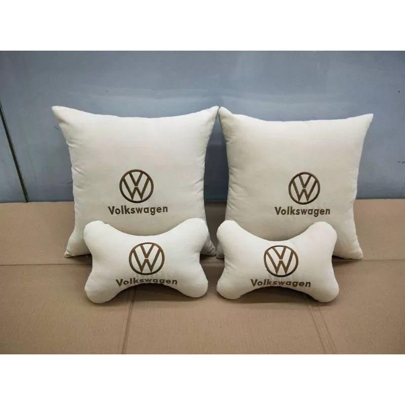 大众朗逸Plus桑塔纳帕萨特途观l波罗车用头枕一对抱枕四件套颈枕