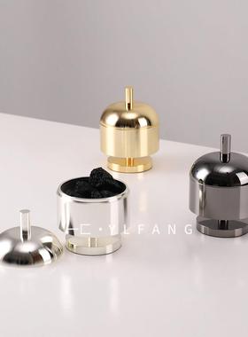 一匚现代轻奢金属无火香薰摆件 样板间售楼部会所卧室玄关装饰品