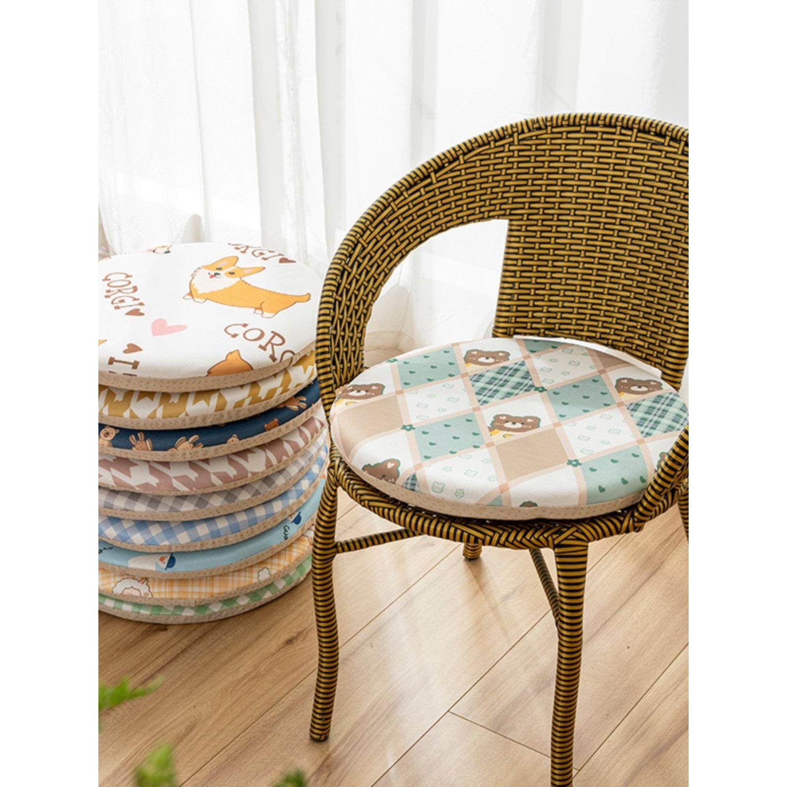 夏季冰丝绸圆形藤条椅子坐垫防滑可拆卸和可清洗圆形凳子冷却坐垫,居家布艺,椅垫,淘宝优惠券,粉丝福利购,淘宝优惠卷