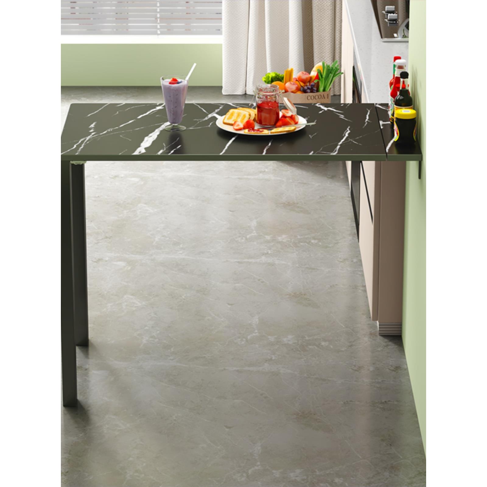 壁挂式往下翻折叠吧台桌隐形桌学习靠墙支架简约餐桌房车学习桌子