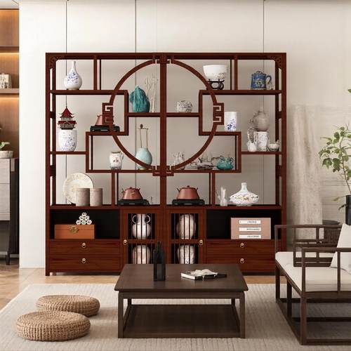 博古架中式茶柜置物架茶具收纳柜茶叶放置架多宝阁客厅摆件展示架