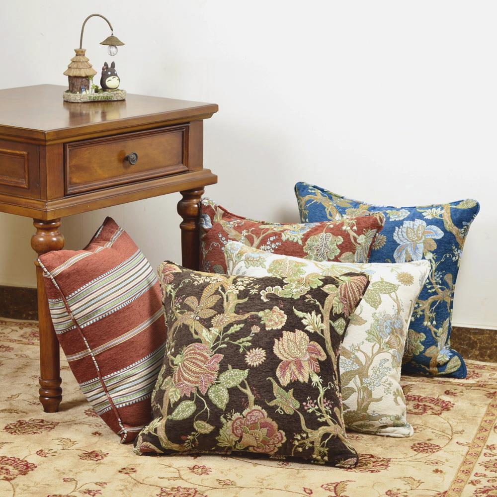 欧式古典雪尼尔色织提花沙发抱枕/靠垫套/客厅样品间家居装饰靠枕